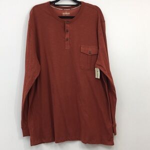 Outdoor Life Mens Long Sleeve Pocketed Henley Tee Size XXL NEW With Tags
